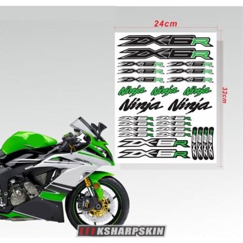 New sale For Kawasaki ZX-6R Motorcycle Reflective Sticker Body fuel tank helmet Waterproof logo decal zx6r ninja Logo sticker