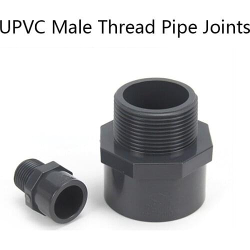 UPVC Male Thread Pipe Joints UPVC Connector Garden Water Connectors Aquarium Fish Tank Adapter UPVC Pipe Joints 1 Pcs