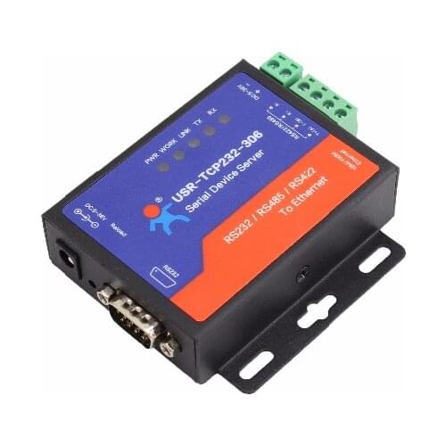 USR-TCP232-306 Ethernet to Serial Converter RS422 / RS232 / RS485 Serial to Ethernet Support DNS DHCP Built-in Webpage