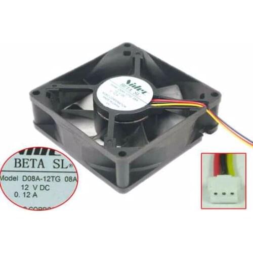 Nidec D08A-12TG 08A DC 12V 0.12A 80x80x25mm Server Cooling Fan