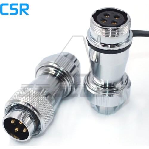WF20 series IP67 Male and female cable wire connector waterproof connectors 4pin Plugs and sockets panel mount connector 25A