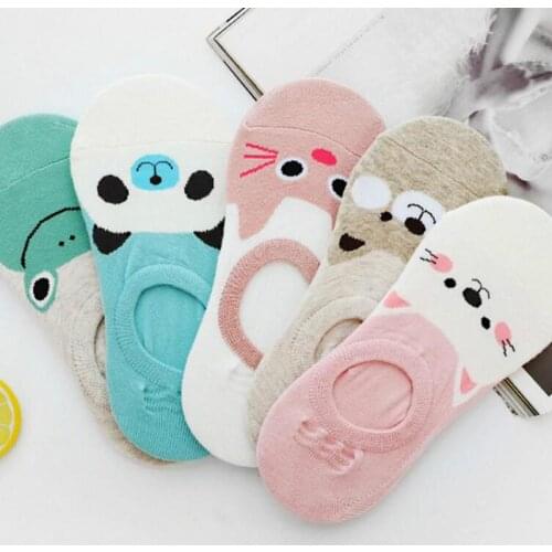 Cute Cat Cotton Womens Slipper Casual Funny Korea Lovely Kawaii Cartoon Harajuku Boat Ankle Sock For Female Spring Summer