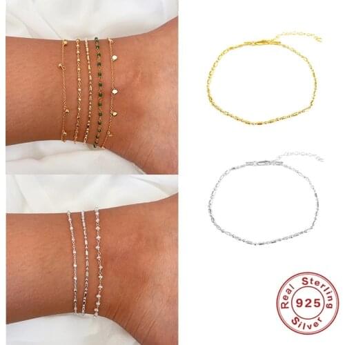 AIDE Gold Silver Color Punk Ankle Chains Female Simple Anklets for Women Fashion Summer Beach Foot Silver 925 Jewelry tobillera