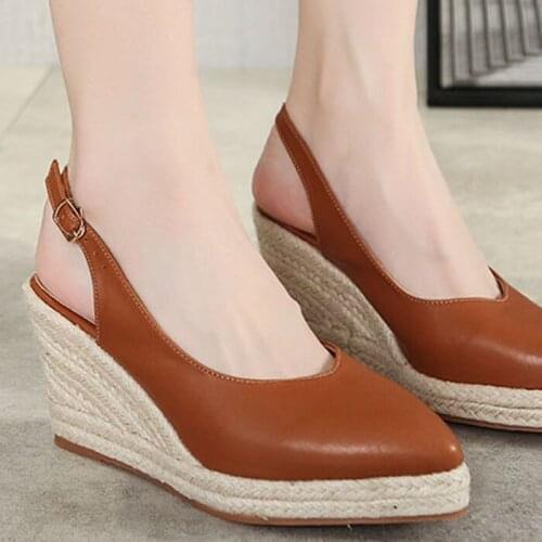 EAGSITY Wedges Sandals for women Pumps Platform ankle strap casual party wedding slip on slides rope sole casual lady shoe