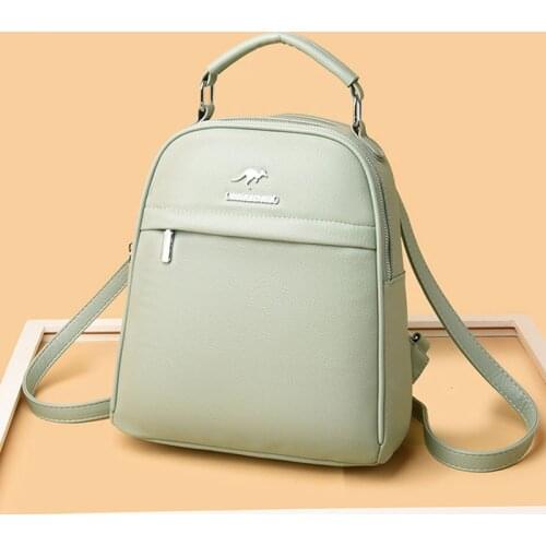 Female Casual Anti-Theft Backpack PU Leather Women Backpack 2021 Summer Large Capacity School Shoulder Bags for Teenage Girls