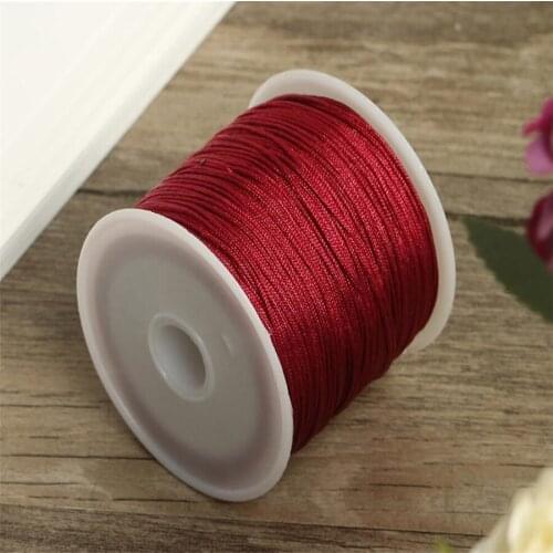 0.8MM Scarlet Nylon Thread Chinese Knot Macrame Cord for Bracelet Braided String DIY Tassels Beading Shamballa Thread 50 Meters
