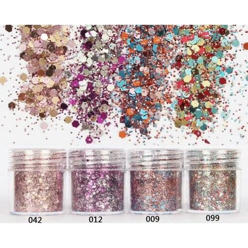 1set Mixed Nail Glitter 76 Colors Chunky Mixed Glitter For Face Body Nails Eye Shadow 0.2-1MM Sequins Glitter Mix Nail Art TY635