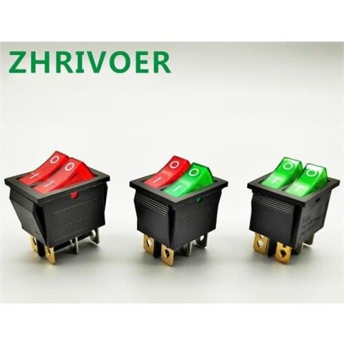 1pcs Kcd8 6 Pin 16A 250V 20a 125V Double Lamp Switch Rocker Switch Waterproof Switch Kcd6 Marine Power Switch