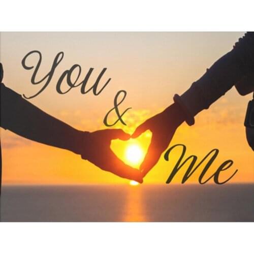 100% Full Square/Round Drill 5D DIY Diamond Painting "Heart Text Sunset" Diamond Embroidery Cross Stitch 3D Decor