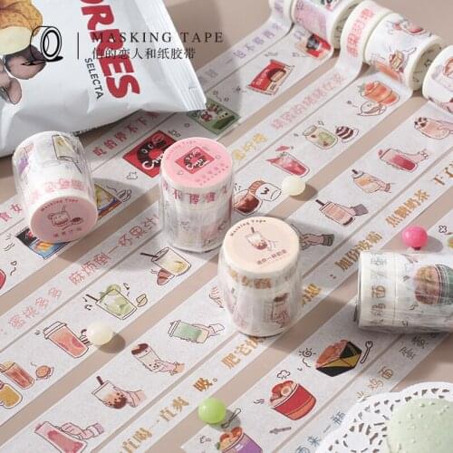 2 pcs/lot Japanese snack drinks fruits junkJournal Washi Tape set Adhesive Tape DIY Scrapbooking Sticker Label Masking Tape