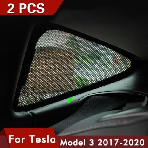 2PCS Model3 Car Window Sunshade For Tesla Model 3 Sunshade Triangle Sun shade net sunshades Protector car accessories 2018-2020