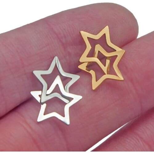 5pcs Stainless Steel Five-pointed Star DIY Connector Charms Pendants Jewelry Making Necklaces Never Tarnish Top Quality Findings