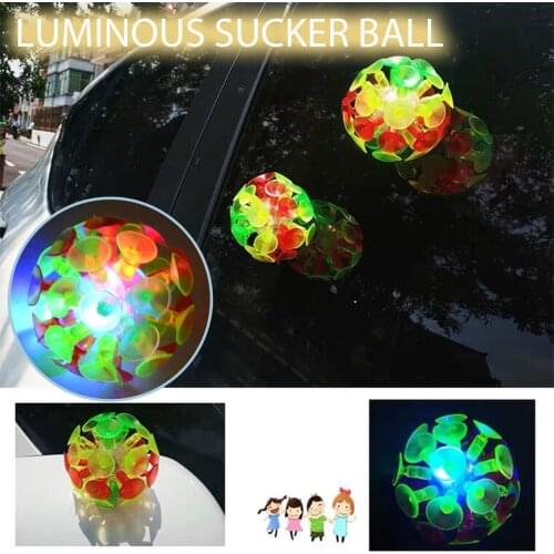 5pcs outdoor Glowing Sticky Sucker Ball Fidget Toy Squash Xmas Sticky Target Stress Ball Decompression Throw Novelty Kids toy