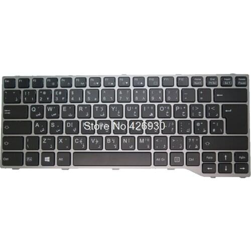 AR Laptop Keyboard For Fujitsu For Lifebook T725 T726 CP672992-03 MP-12R86A06D854W Arabia black with Gray frame new
