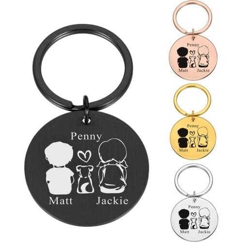 Personalized Valentines Day Gift Keychain Custom Name Car Keychain for Dog Friend Lovers Boyfriend Girlfriend Trendy Keyring