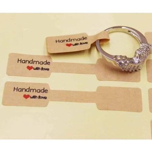 200pcs DIY handmade folded ring price label tag jewelry products brand price tag label thank yoou label sticker 6*1.20cm