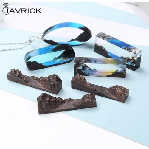 1Pc Resin Epoxy Art Craft Sandalwood Natural Unfinished Irregular Shape Wood Pendant Jewelry Making