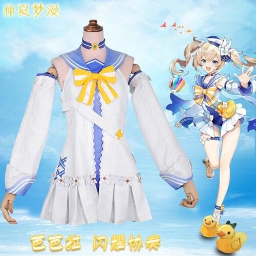 The Game genshin Impact Barbara Shining Concerto Sea Breeze Dream Swimsuit Skin Cos Female Cosplay LL