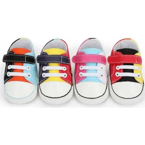 Autumn Spring Newborn Baby Boys Girls Canvas Classic Sports Sneakers Infant Toddler Soft Sole Anti-slip Shoes 0-18M For Baby