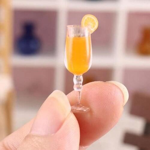 1x 1:12 Dollhouse Miniature Drink Orange Juice Cup Doll Kitchen Food Accessories