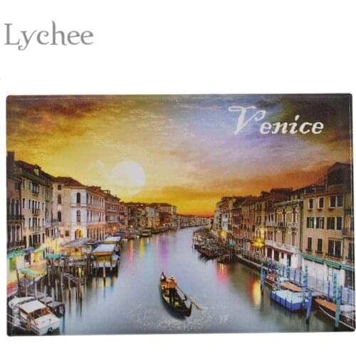 Lychee Life Creative Venice Fridge Magnet Landscape Rectangle Refrigerator Magnetic Stickers Travel Souvenirs Home Decoration