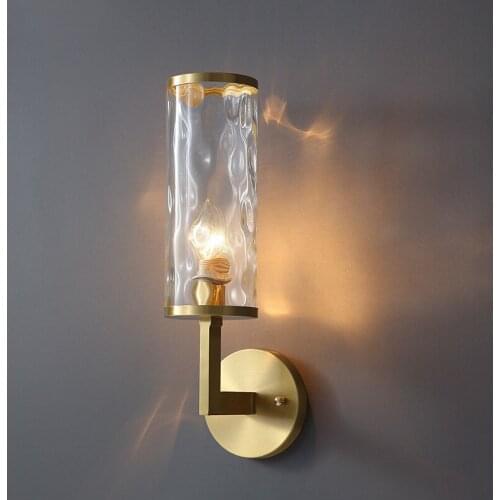 Copper wall lamp living room wall lamp bedroom bedside North Europe simple corridor stair decoration wall lamp 1244-1w