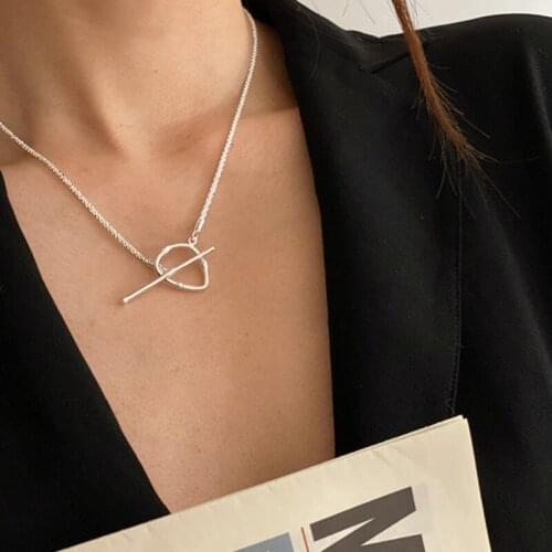 Miuoxion Fashion Retro OT Buckle Shiny Necklace Personality Punk Party Jewelry For Women Feature Namour Charm Gift All Seasons