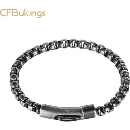 CFBulongs Fashion Charm 6mm Stainless Steel Mens Bracelet Creative Personality Hip Hop Jewelry Accessories Wholesale
