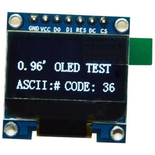 White 3-5V 0.96" SPI Serial 128X64 OLED LCD LED Display Module for Arduino