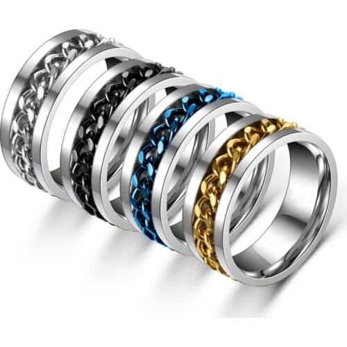 MixMax 36PCs Mens Spinner Rings Solid Stainless Steel Jewelry Ring Spin Chain Bands Wholesale Lot Brand New