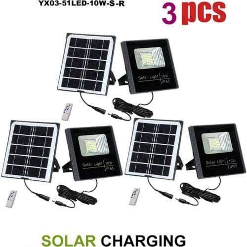 3pcs 51leds Solar Powered Wall Light smart on at night Street Outdoor IP65 Waterproof Pathway Garden Fence Lamp With 3Modes sepe