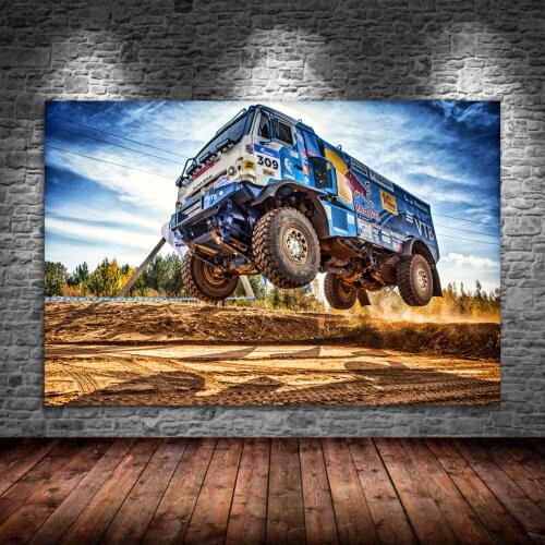 Modern Art Print Poster Vehicle Trucks Silk Way Dakar Race Racing Sport Car Wall Picture Canvas Painting Living Room Decor