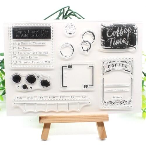 KSCRAFT Coffee Time Transparent Clear Silicone Stamp/Seal for DIY scrapbooking/photo album Decorative Clear Stamp Sheets