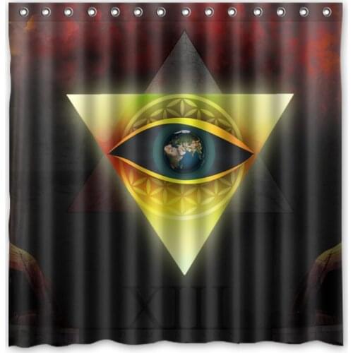 180x180cm New Arrival Waterproof Fabric Illuminati Design Bathroom Shower Curtain Polyester Bath Curtain