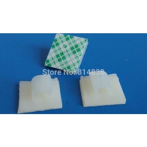 Wkooa WCL-0505 White Nylon Plastic Self Adhesive Tie Mount Wire Saddle Side Entry 500 Pcs