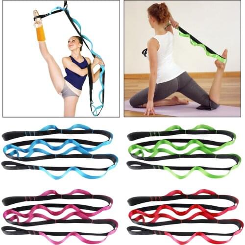 Yoga Pull Strap Belt Elastic Latin Dance Stretching Band Loop Yoga Pilates GYM Fitness Exercise Gymnastics Resistance Bands