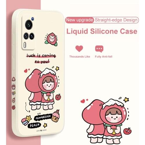 ASINA Liquid Silicone Case For VIVO X50 60 30 Pro Cover Cartoon Bumper Straight Edge Cases For Vivo Z5X Z1Pro iQOO Neo Y17 V17