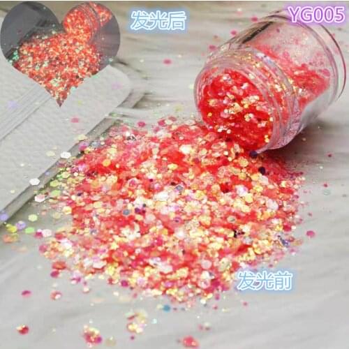 1kg Luminous Nail Glitter Mixed Sequins Sparkly Nail Glitter Powder Fluorescent Tips Glow In The Dark 12 Colors Loose Glitter