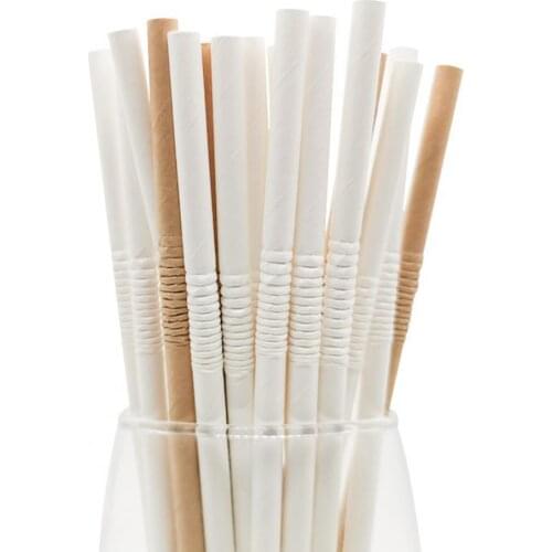 1 Bag Disposable Straw Smoothies Paper Drinking Straws Eco-Friendly Wide Application Party Straws Juices Coffee Tasteless Straws