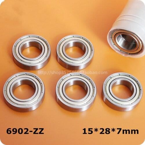 10pcs/lot 6902ZZ Deep Groove Ball Bearing Iron Cover Seal 6902-ZZ 6902ZZ 15*28*7mm 15*28*7 Bearing Steel Material