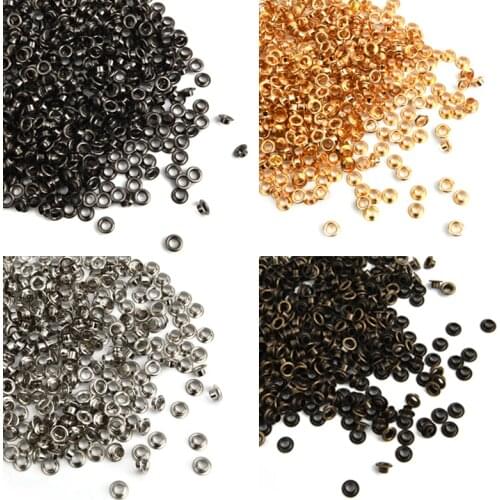 100sets 4mm Brass Eyelet with Washer Craft Repair Grommet Round Eye Rings for Shoes Bag Clothing Belt Hat 4mm Eyelets