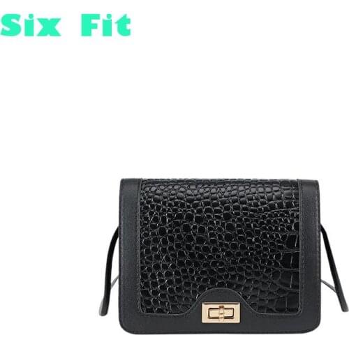 2021 Trend Versatile Crocodile Pattern Handbag Pu Fashion Women Shoulder Messenger Chain Lock Square Versatile Crossbody Bag Sac