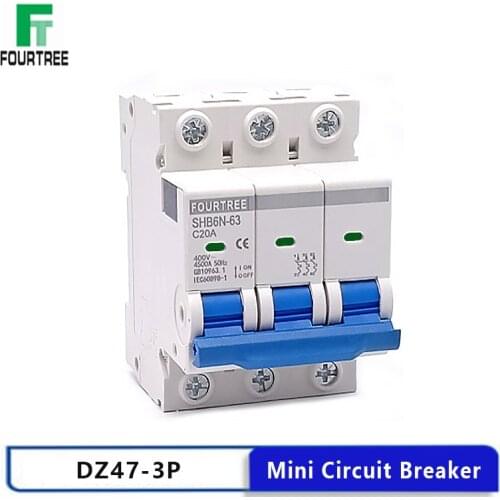 3 Pole Din Rail Mini Circuit Breaker Household Air Switch Distribution Box Mechanical Equipment Motor Protection Laser Printing