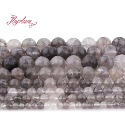 4,6,8,10,12mm Round Cloudy Crystal Beads Ball Natural Stone Beads For Necklace Bracelet Jewelry Making Strand 15" Free Shipping