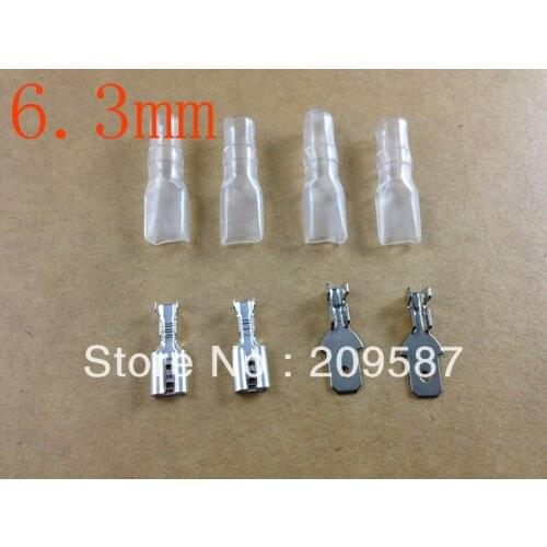 400pcs 6.3mm Crimp Terminal Female Spade Connector + Male Spade Connector+ Case