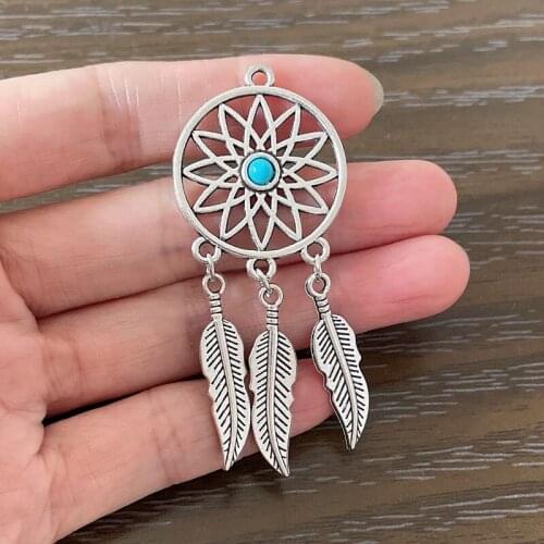 5PCS DIY Jewelry Making Large Dream Catcher Charms Vintage Bohemian Pendant Charm for Necklace Earrings Bookmarks Key Chains
