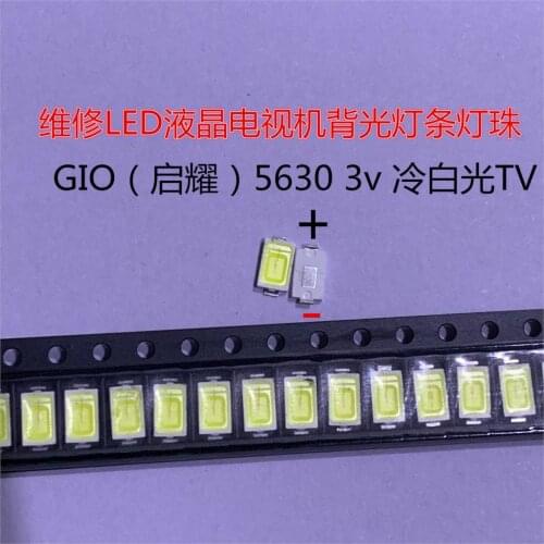 500PCS FOR (GIO) High Power 5630 LED PLCC-3 Television Backlit Super Bright Diode SMD 5630 LCD 0.5W 3V Cool White TV Backlight