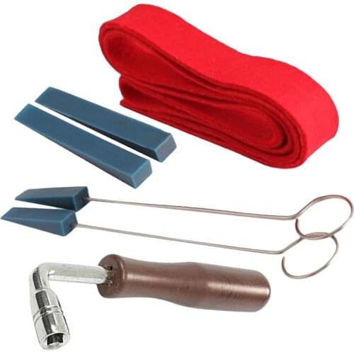 6Pieces/Set Piano Tuning L-Hammer Wrench Lever Mute Kits Strip Rubber Mutes