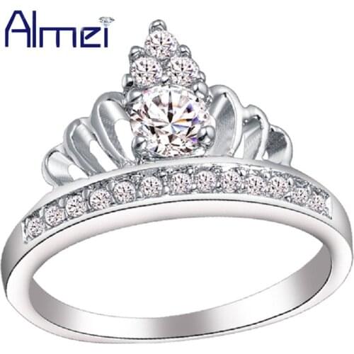 925 Silver Wedding Rings Crown Valuable Female Ring Engagement European Style Design Pure Rings for Lovers Fashion Ulove J228