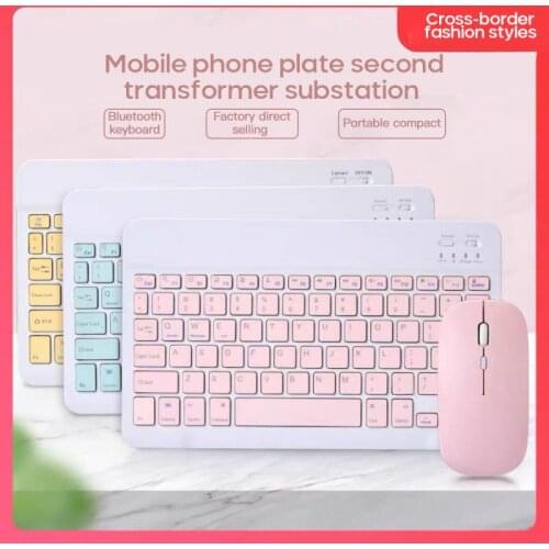Ipad Bluetooth Keyboard Apple Android Mobile Phone Universal Ultra-Thin Portable Bluetooth Keyboard And Mouse Set